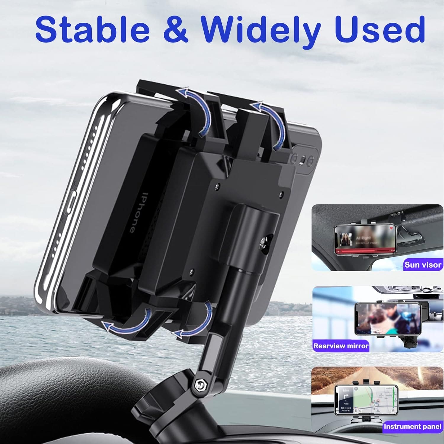 Dashboard Mobile Holder, Universal Phone Suction Bracket, 360 Adjustable Rotating Mount Holder, Multipurpose Cell Phone Stand, 360 Degree Rotating GPS Navigation Bracket, Car Dashboard Rear View Mirror with 360° Spring Clip Dashboard Mobile Holder, Universal Phone Suction Bracket, 360 Adjustable Rotating Mount Holder, Multipurpose Cell Phone Stand, 360 Degree Rotating GPS Navigation Bracket, Car Dashboard Rear View Mirror with 360° Spring Clip